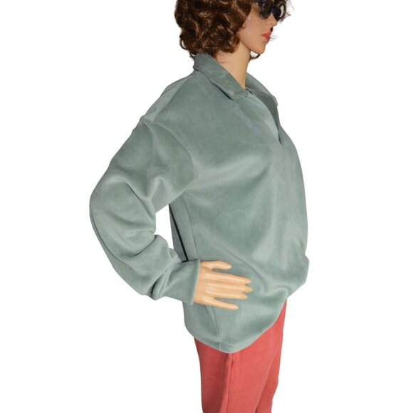Mondetta Ladies Corduroy Fleece Pullover Sage Green Size Large Fall Loungewear - Picture 5 of 9